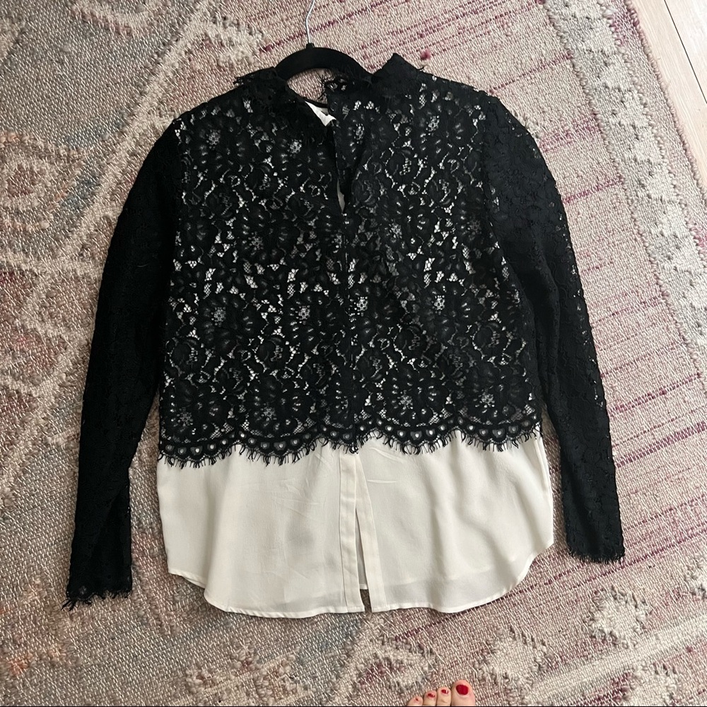 Sandro top - black and ivory